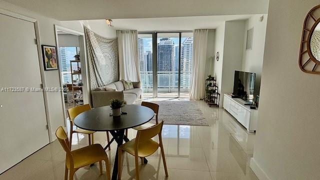 view of tiled dining space