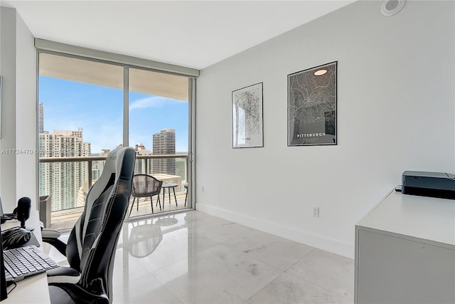 office with floor to ceiling windows