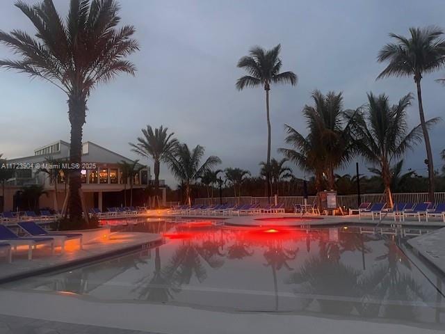 view of pool with fence