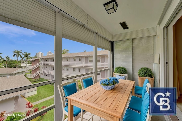 view of sunroom