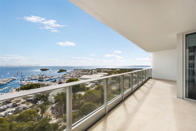 balcony with a water view