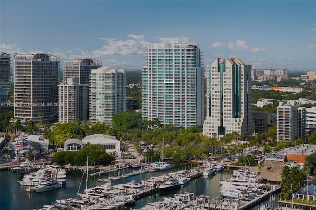 view of city featuring a water view