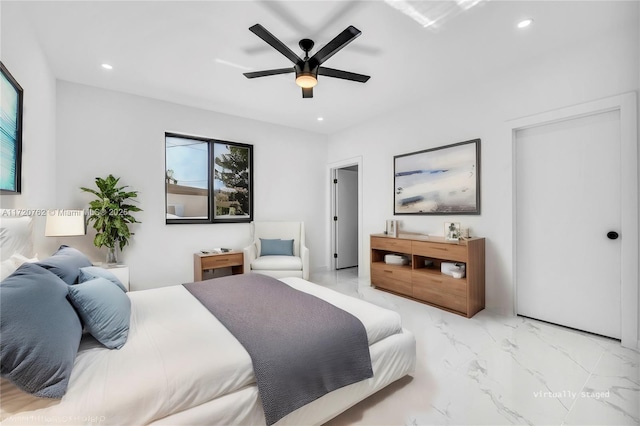 bedroom with ceiling fan