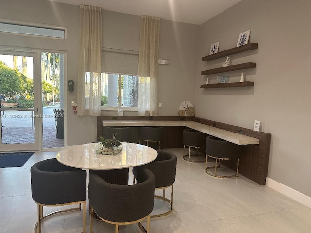 view of tiled dining room