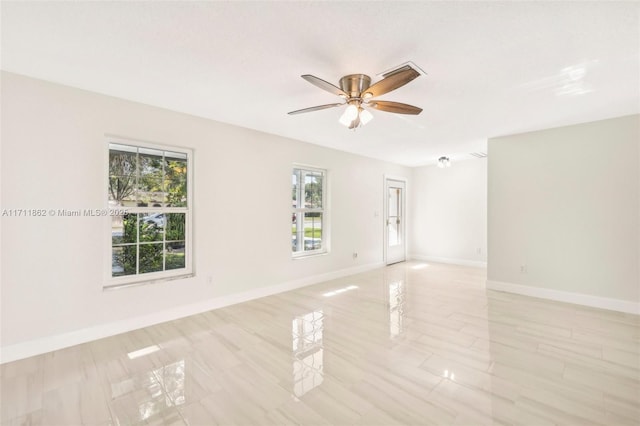 empty room with ceiling fan