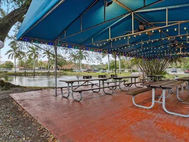 view of property's community featuring a water view