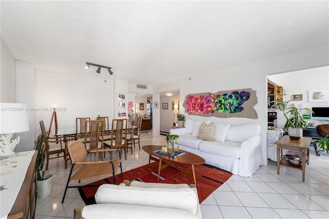 view of tiled living room