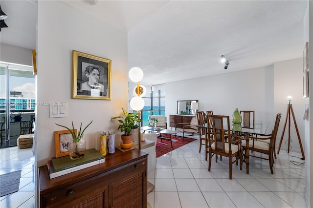 dining room with light tile patterned floors