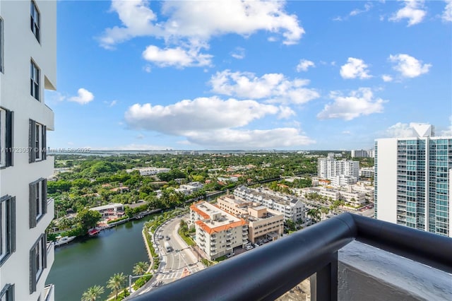 balcony with a water view