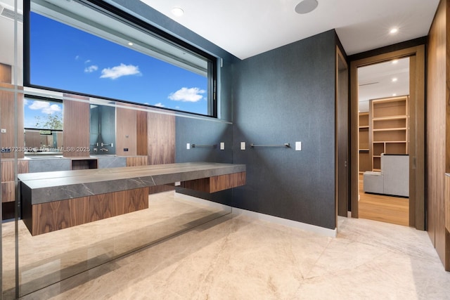 interior space with a wealth of natural light and recessed lighting