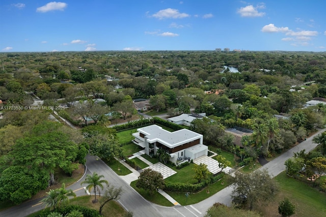 aerial view with a forest view