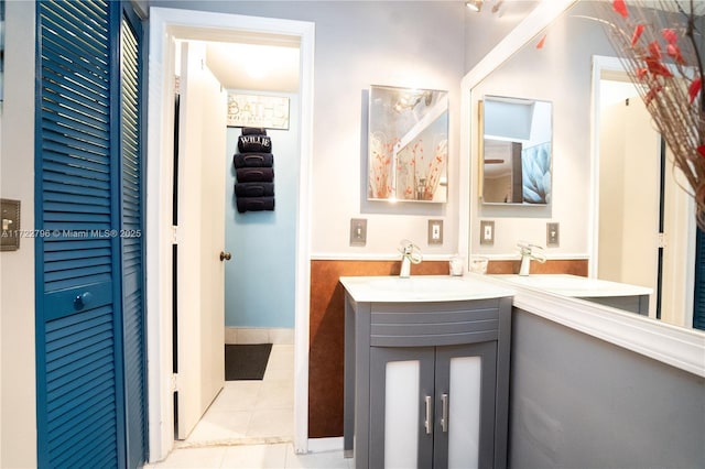 bathroom featuring tile patterned floors and vanity