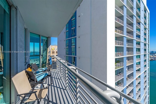 balcony with a water view