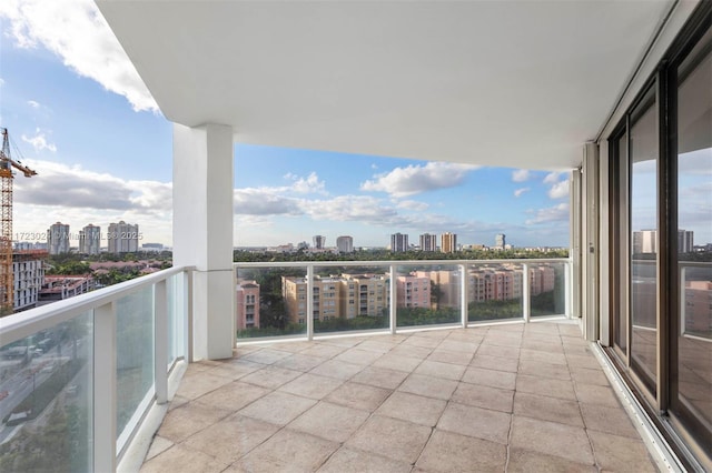 balcony with a view of city