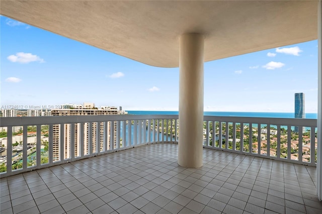 balcony with a water view