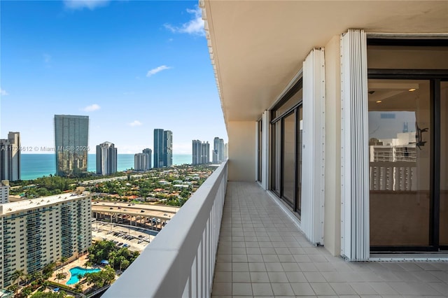 balcony with a water view