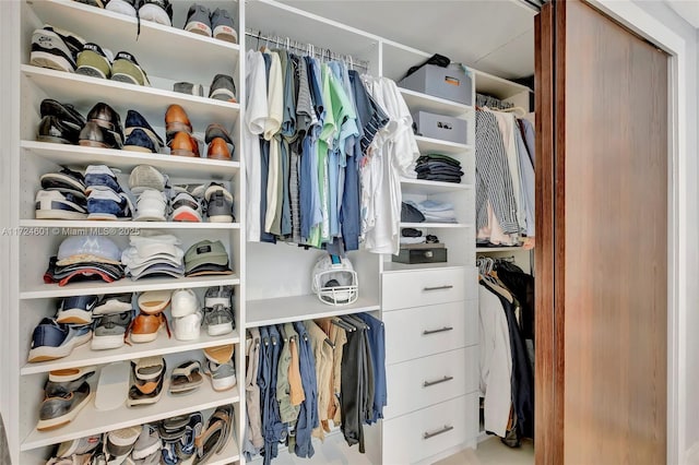 view of walk in closet