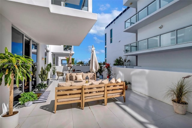 view of patio / terrace with an outdoor living space