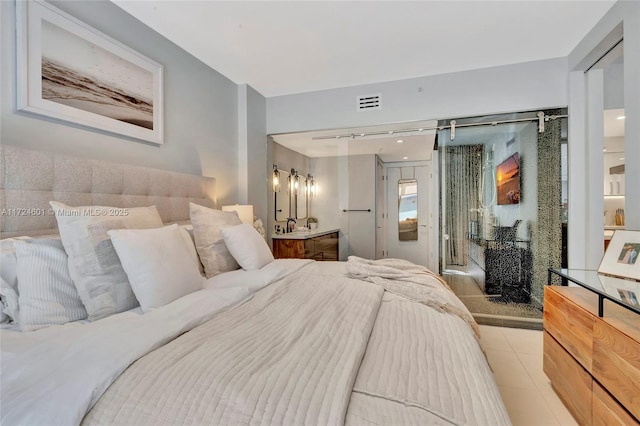 view of tiled bedroom