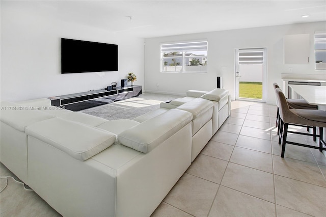 view of tiled living room