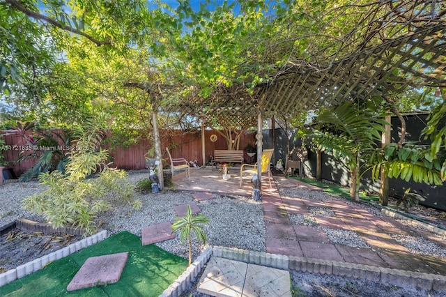 view of yard with a patio area