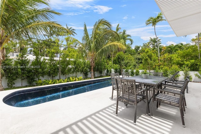 view of swimming pool featuring a patio