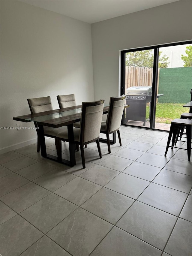 view of tiled dining room