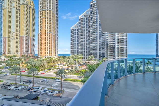 balcony with a water view