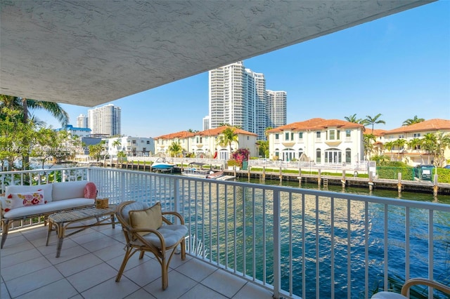 balcony with a water view