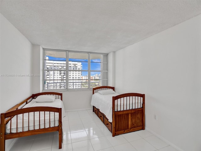 bedroom with a textured ceiling