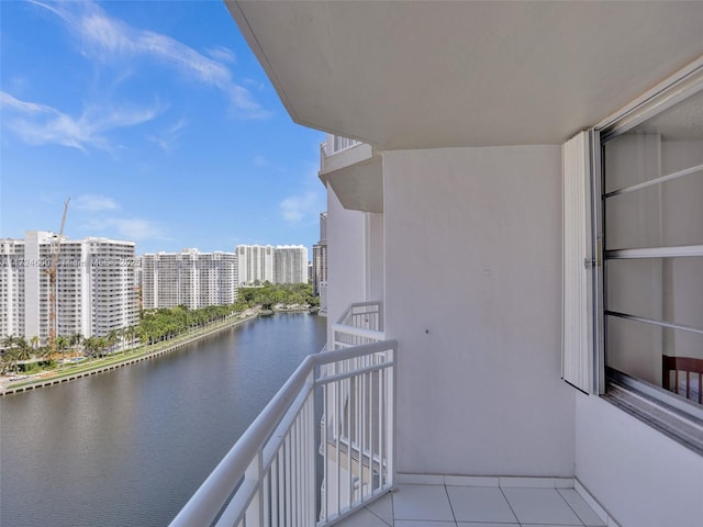 balcony with a water view