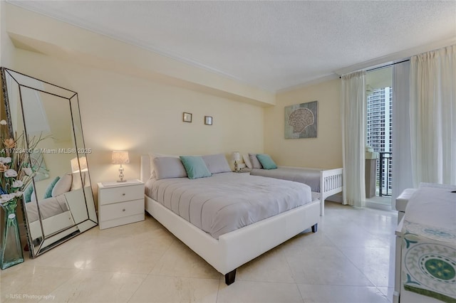 bedroom with a textured ceiling