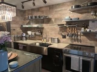 kitchen with electric range and sink