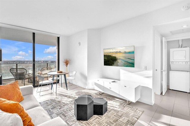 view of tiled living room