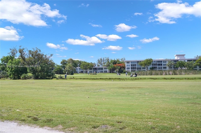 view of property's community featuring a yard