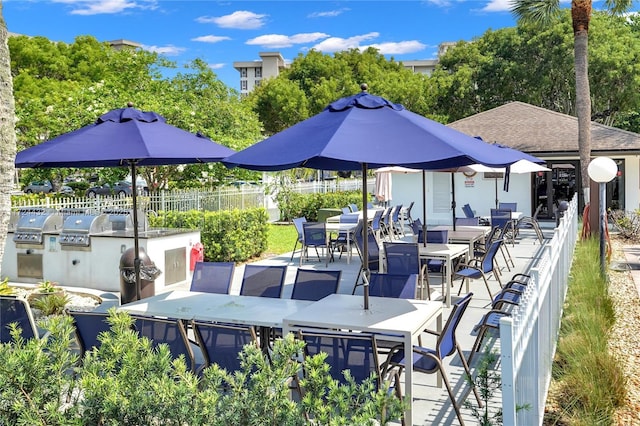 view of patio / terrace featuring a grill and area for grilling