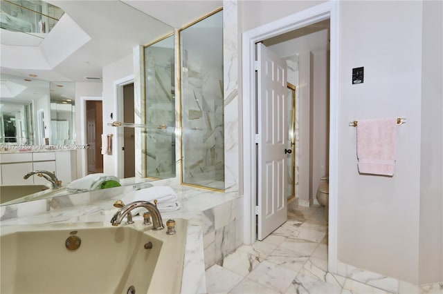 bathroom featuring vanity and a bathing tub