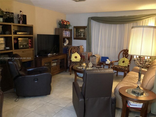 view of tiled living room