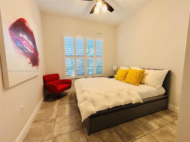 bedroom with ceiling fan