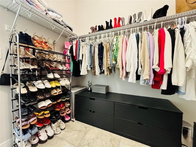 view of walk in closet