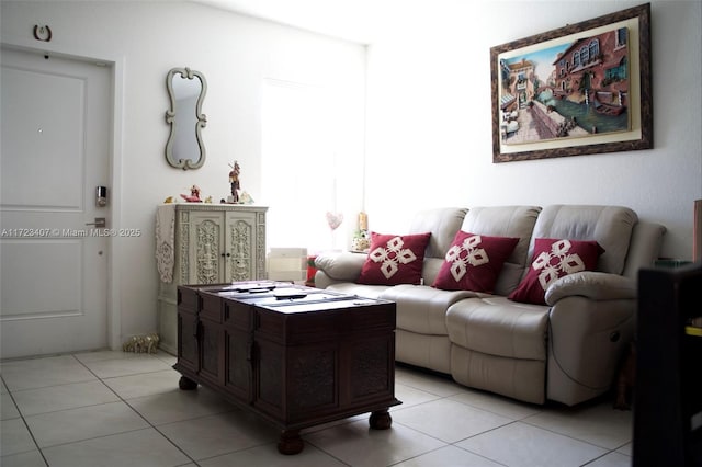 view of tiled living room