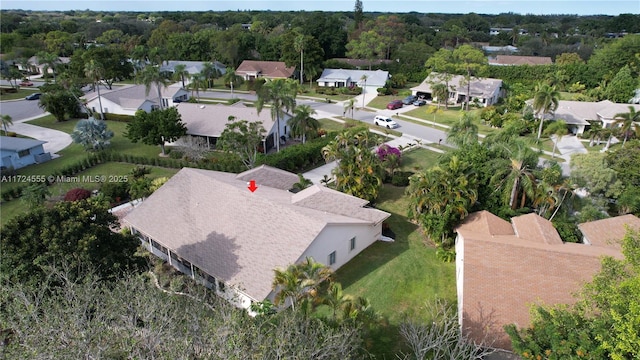 aerial view with a residential view