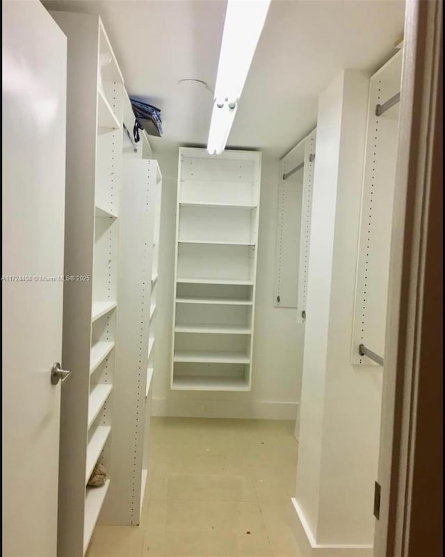 view of walk in closet