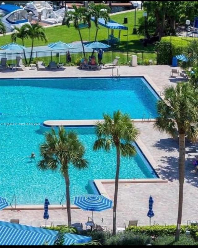 view of pool featuring a patio area