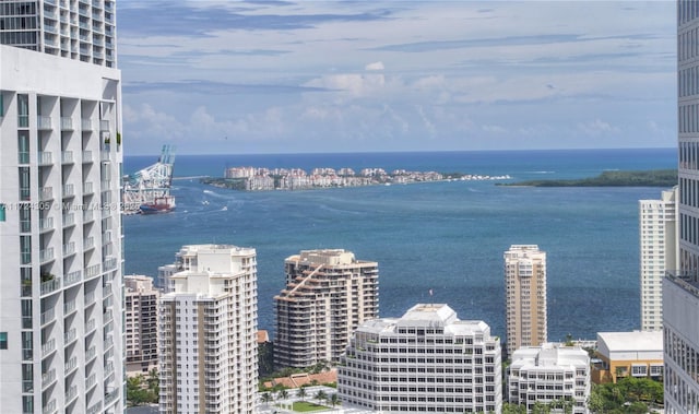 property view of water with a city view