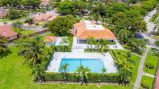 bird's eye view featuring a residential view