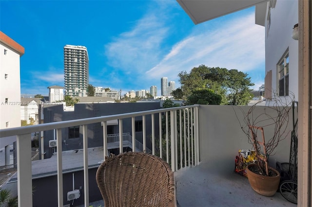 balcony featuring a view of city
