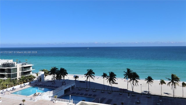 water view with a view of the beach