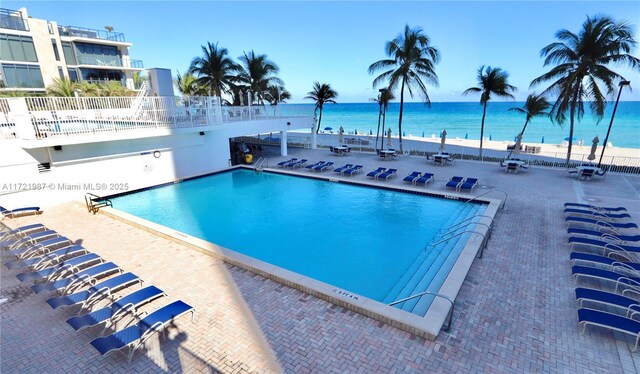 view of water feature featuring a view of the beach