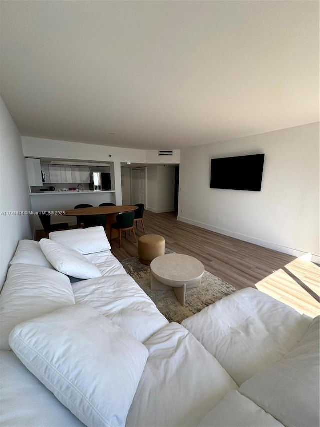 living room featuring hardwood / wood-style floors